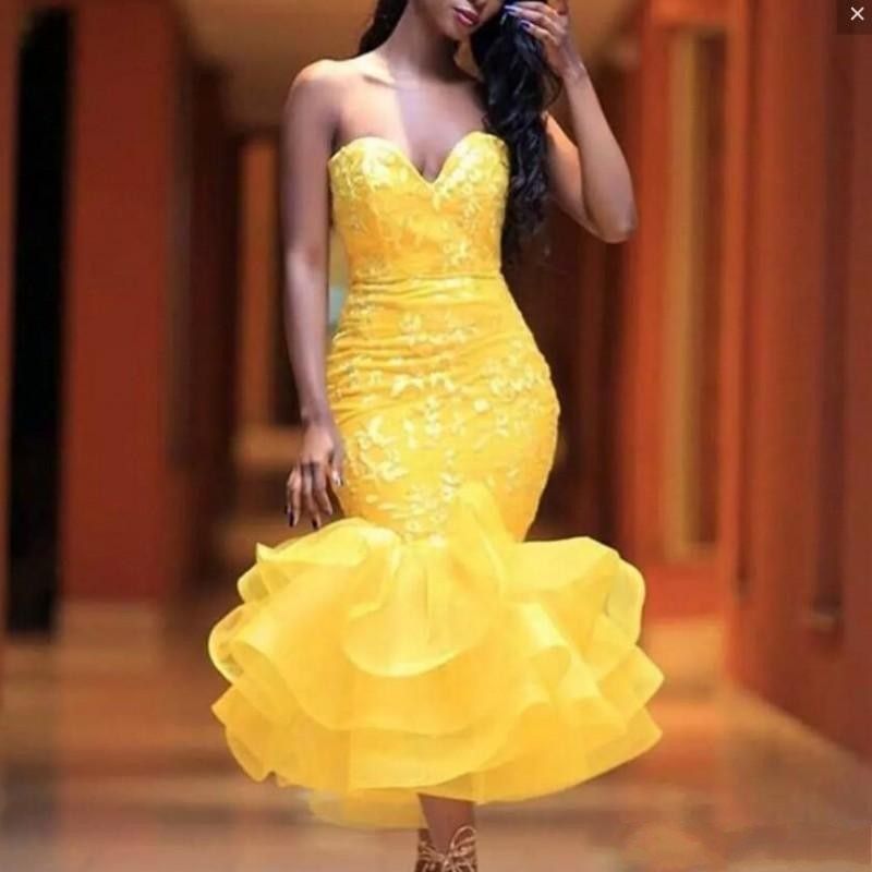 US $97.01 11% OFF|Chic Evening Dress Yellow Vestid US $97.01 11% OFF|Chic Evening Dress Yellow Vestid
