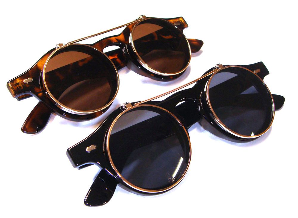Steampunk Goggles Glasses Round Sunglasses Emo Retro Vintage Victorian Cyber