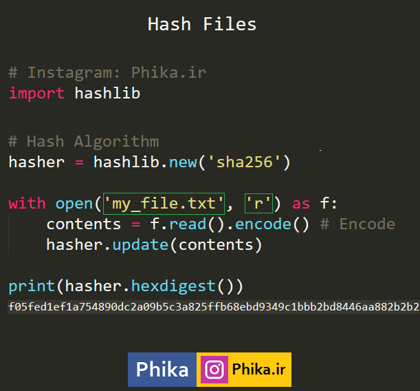 هش کردن فایل با پایتون Python Programming Web Programming