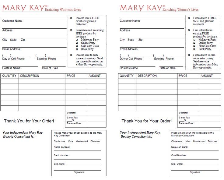 order sheet
