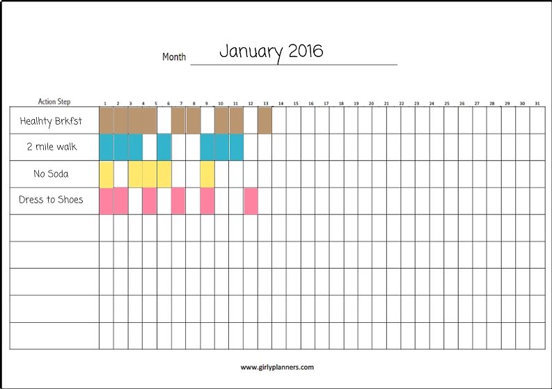 monthly goal habit tracker example filled free planner