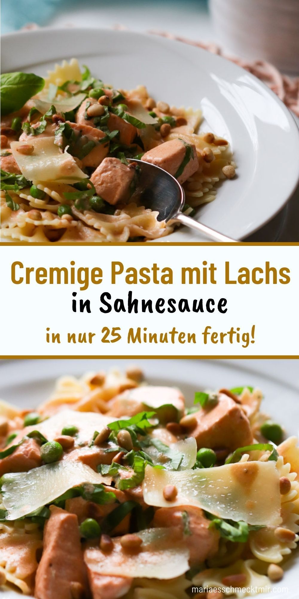 Pasta mit Lachs in Sahnesauce, das ist gewürfelter Lachs, der in leckerer Sahnesauce gart. Das Rezept funktioniert auch wunderbar mit aufgetautem TK-Lachs. Ein leckeres 25-Minuten-Rezept. Potato Salad, Potatoes, Meals, Cooking, Ethnic Recipes, Food, Everyday, Fish Dishes, Noodles
