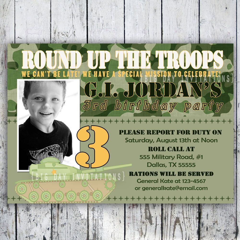 Camo Party Invitation Ideas 2 Camo Printable Invitation Camoflauge by BigDayInvitations