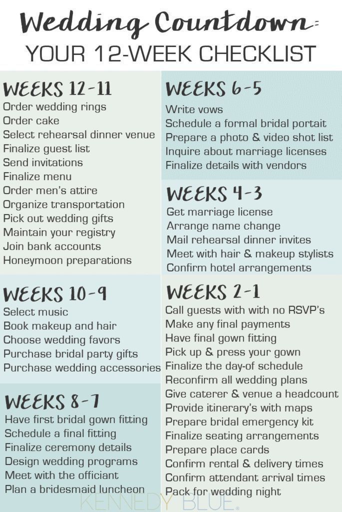 Wedding Countdown Your 12 Week Checklist Wedding Countdown Your 12 Week Checklist