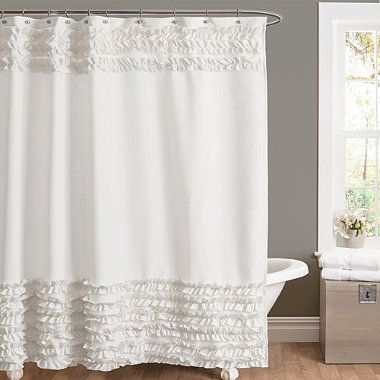 Amelie Ruffle 72 Inch X Shower Curtain In White From Bed Amelie Ruffle 72 Inch X Shower Curtain In White From Bed Bath Beyond