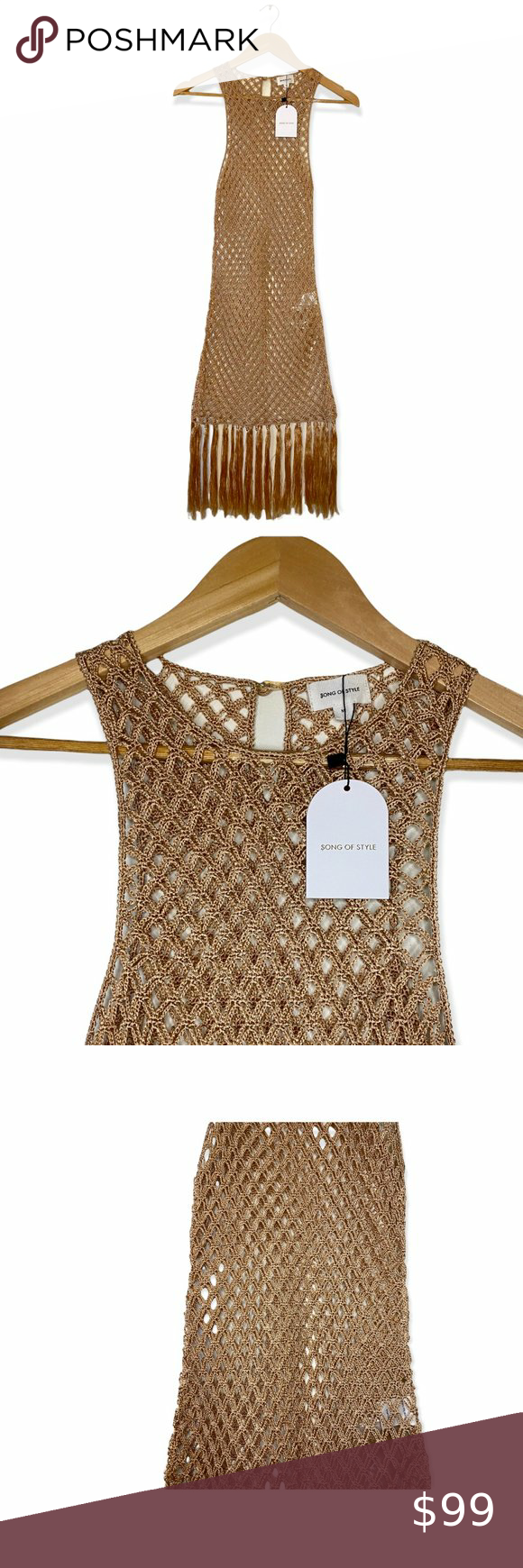 Revolve Song of Style NEW Dani Crochet Tasseled Beach Cover Up Size M Song Of Style, Fringe Skirt, Beach Covers, Plus Fashion, Fashion Tips, Fashion Trends, Burlap Bag, Cover Up, Brand New