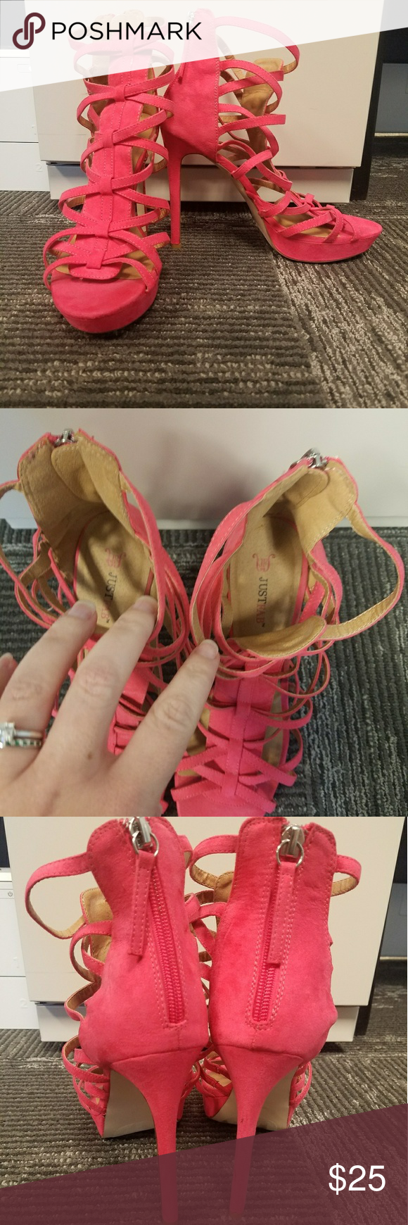 new look pink suede heels