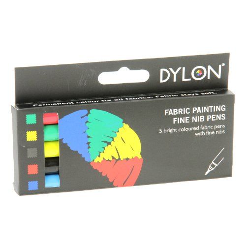 5 DYLON FABRIC PAINTING FINE NIB PENS.