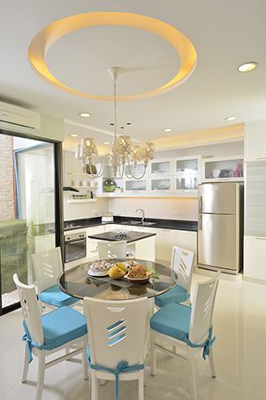 To Separate The Dining Area From Kitchen Clear Definition Of Space Is Provided By Recessed Ceiling Which In Turn Mimics Circular Shape To Separate The Dining Area From Kitchen Clear Definition Of Space Is Provided By Recessed Ceiling Which In Turn Mimics Circular Shape