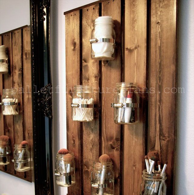 Things You Can Make Out Of Pallets Enjoy With 25 Pallet Wood Projects Furniture Plans Diy Bathroom Storage Mason Jar Diy Bathroom Storage
