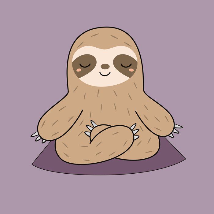 Download Kawaii Cute Yoga Sloth Framed Art Print by Wordsberry ...