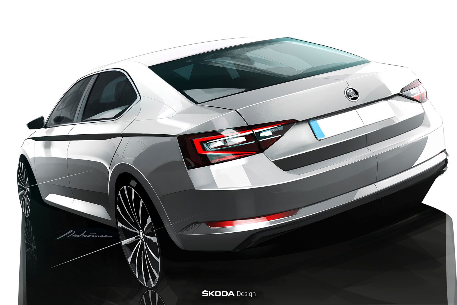 New Skoda Superb Design Sketch Skoda Superb Car Design Sketch