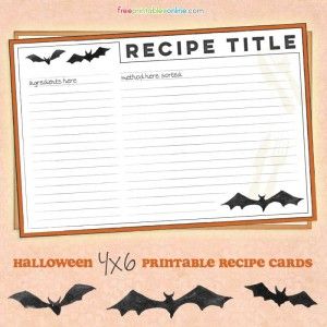 halloween recipe card recipe cards printable recipe cards halloween recipe cards