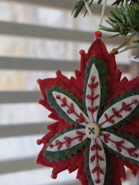 8cm Glitter Poinsettia Pick for Christmas Crafts