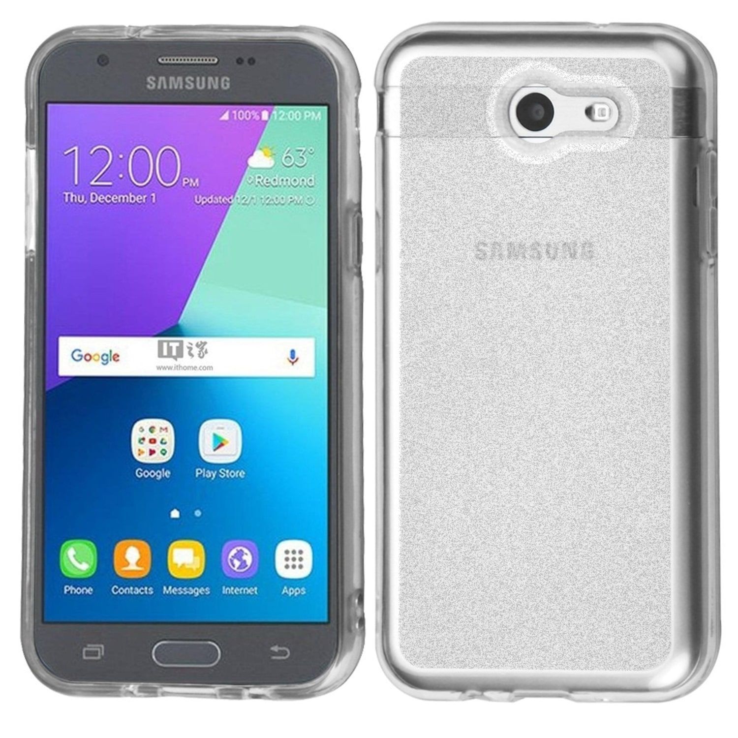 Insten Hard Snap on Dual Layer Hybrid Case Cover For Samsu Insten TPU Rubber Candy Skin Case Cover For Samsung Galaxy Amp Prime 2 Express Prime
