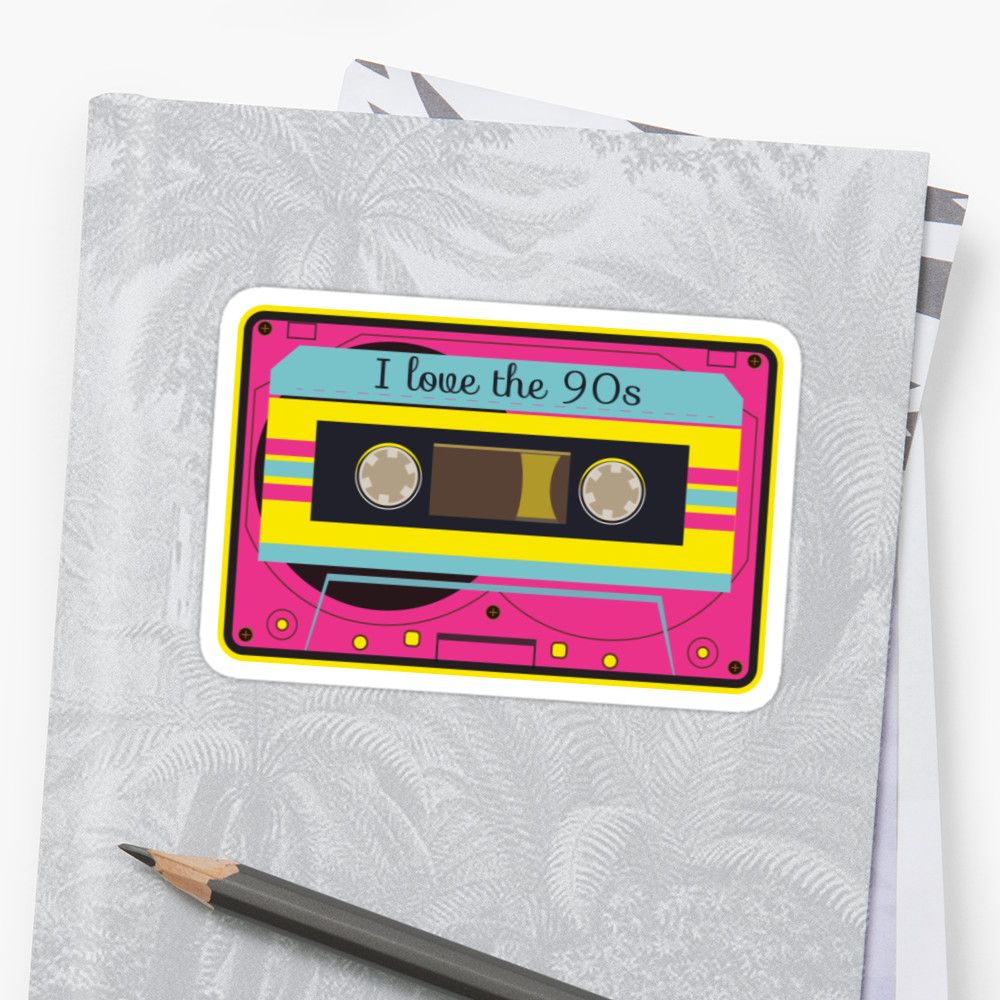 A Sticker That Says I Love The 90 s With A Cassette On It a-sticker-that-says-i-love-the-90-s-with-a-cassette-on-it