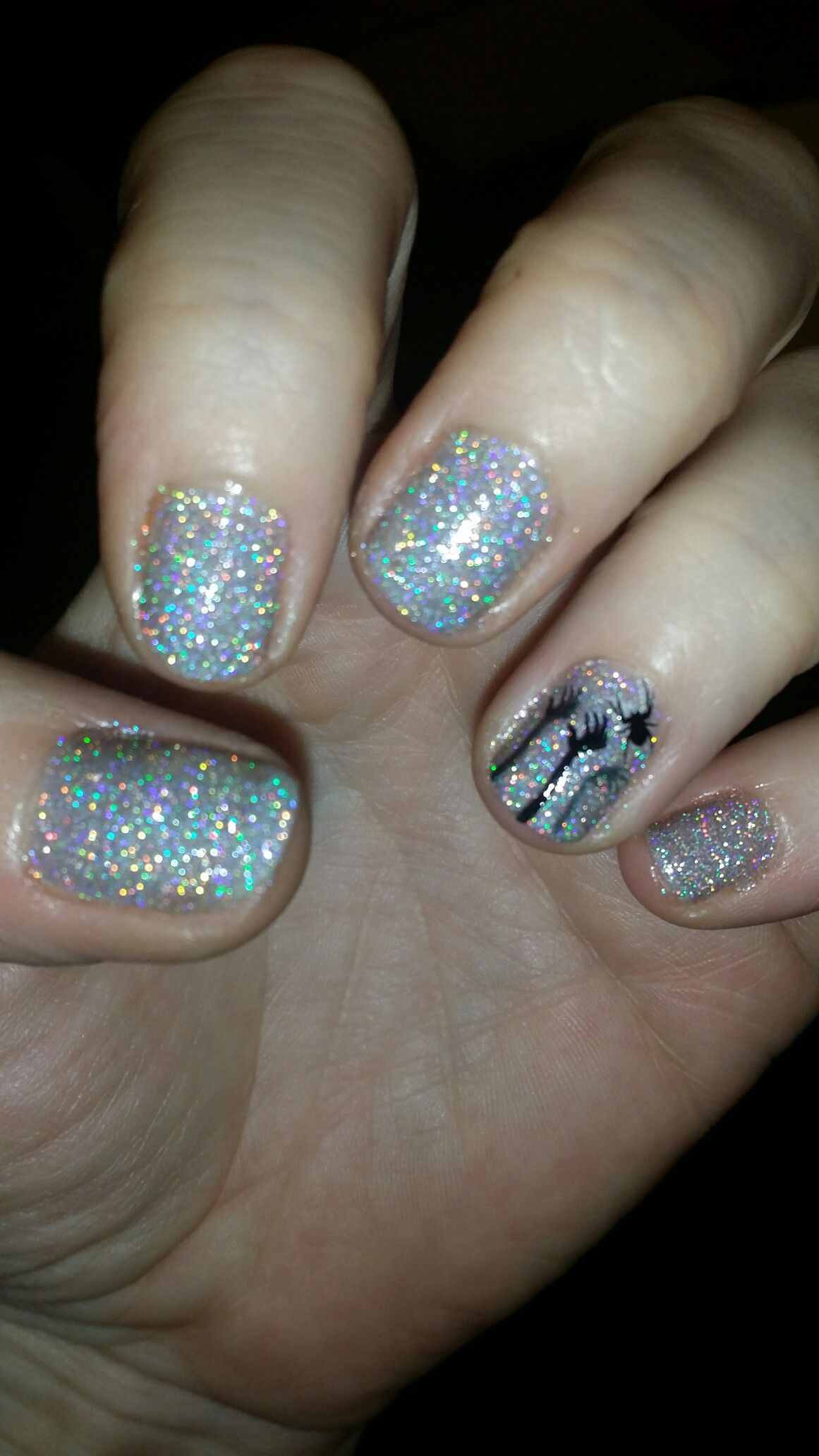 Silver holo Halloween 💀 💀 (With images) | Nail designs ...