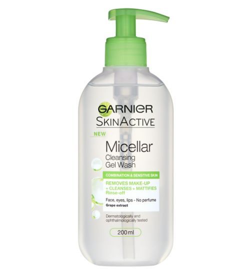 garnier skinactive micellar cleansing gel wash combination and sensitive skin 200ml gel face wash gel wash garnier micellar