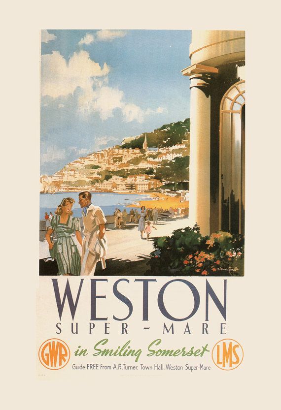 advertising Poster reproduction Weston super mare
