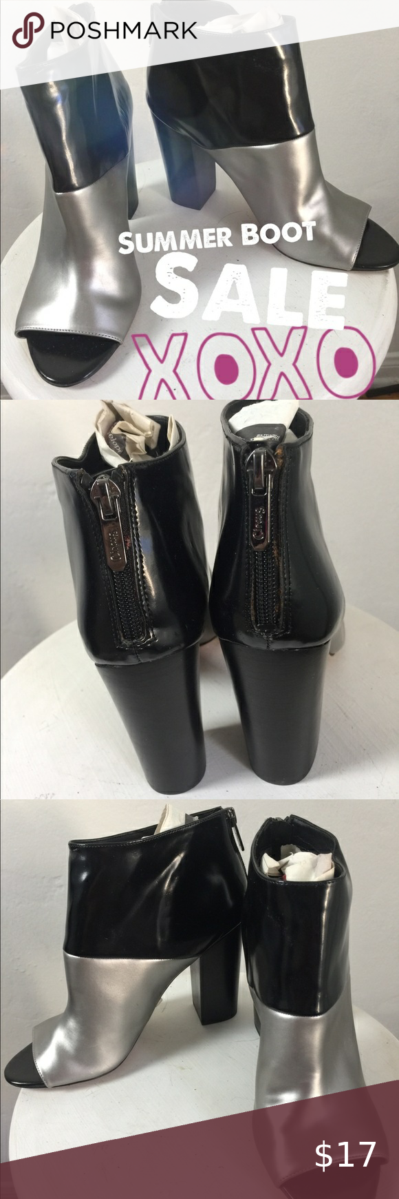 black and silver booties