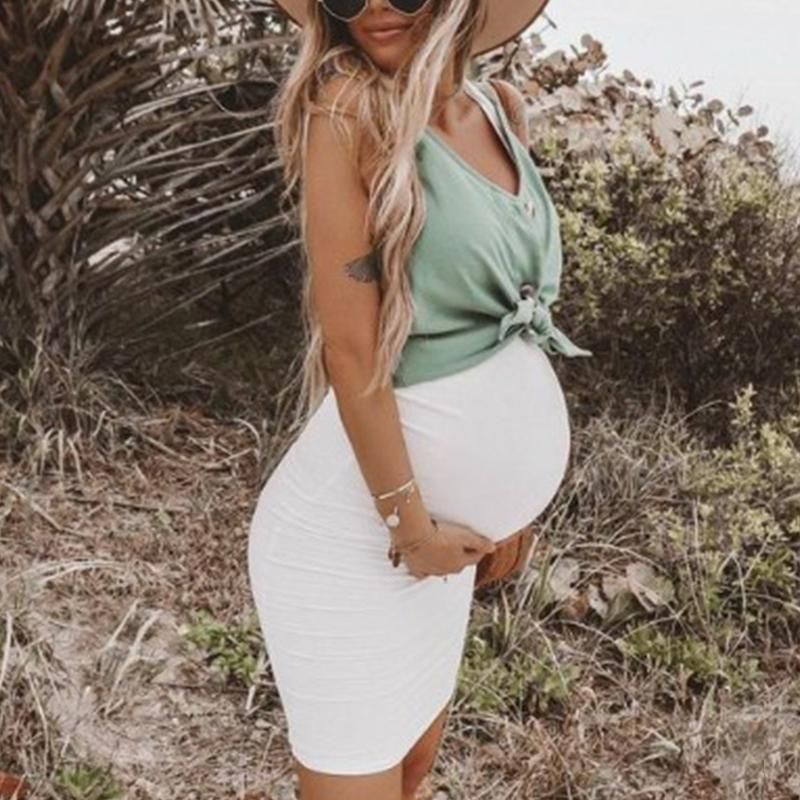 Maternity Casual V Neck Color Matching Frenulum Dr Maternity Casual V Neck Color Matching Frenulum Dr
