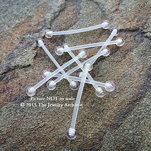 The Jewelry Archivist Two 14G Flexible PTFE Nipple Ring Bar Retainers with 5mm Balls