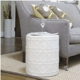 Limited Stock White Round Bamboo Embossed Stool Side Table 17 X Garden Stools Stool Ceramic Porcelain