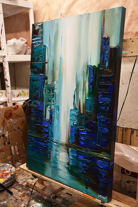 Teal Verde Pintura Original Moderno Acrílico Por Osnatfineart Teal Verde Pintura Original Moderno Acrílico Por Osnatfineart