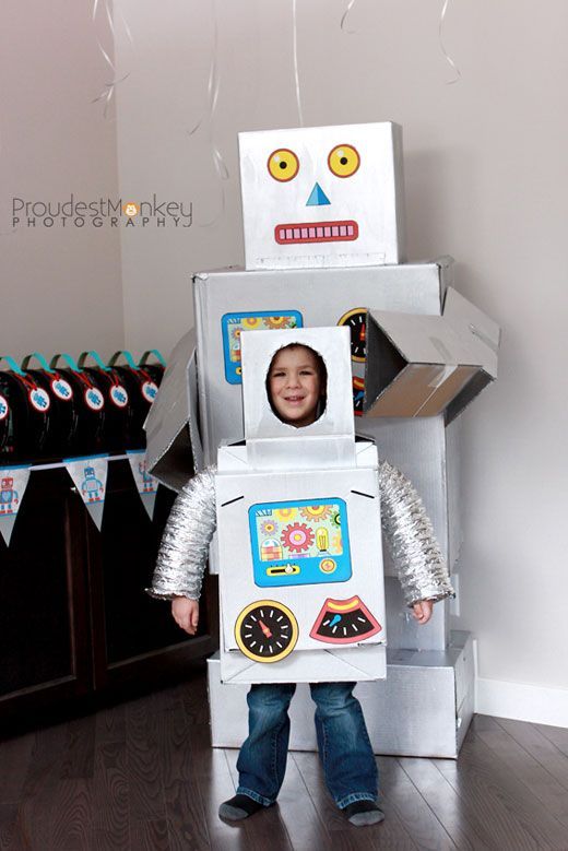 Diferentes robots para hacer con los niños. ¡Alucinarán! | Disfraces para niños, Halloween niños, Disfraz de robot