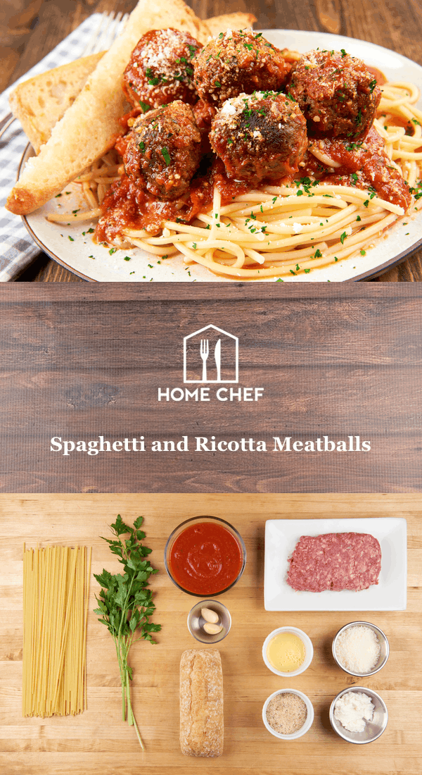Spaghetti And Ricotta Meatballs With Pecorino Garlic Bread - Blue apron chicken recipes #blue #apron #chicken #recipes Spaghetti And Ricotta Meatballs With Pecorino Garlic Bread