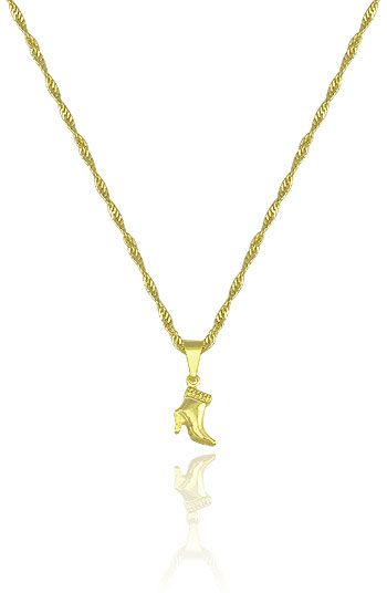 Gargantilha folheada a ouro e pingente em forma de bota (linha country) Gold Necklace, Country, Jewelry, Bracelets, Ear Rings, Preppy Essentials, Neck Choker, Pendants, Line