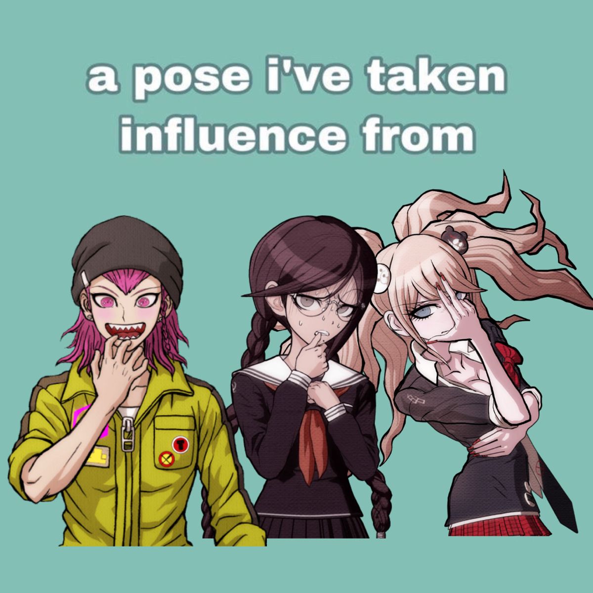 junko poses at the speed of light | Danganronpa, Little memes, Silly me