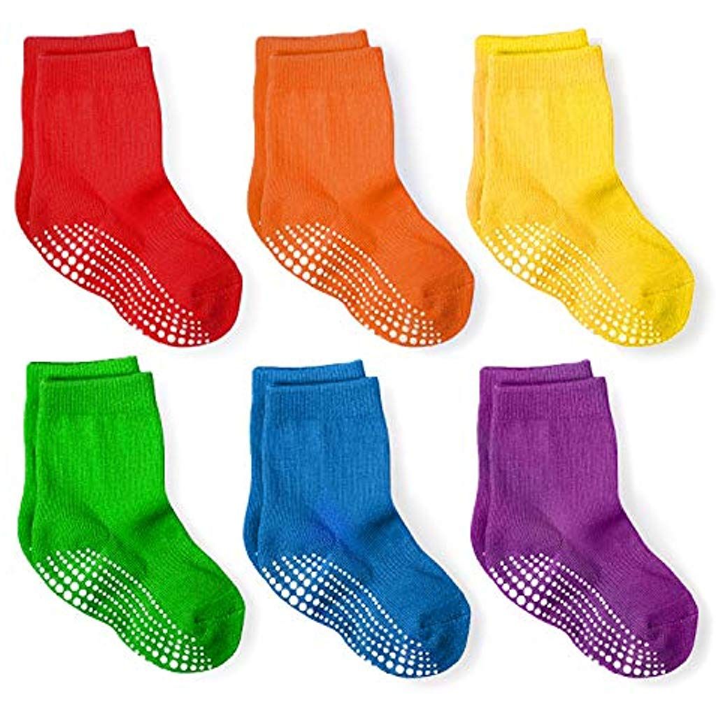 Yafane 12 Paires Chaussettes B/éb/és Antid/érapante Coton pour B/éb/és Gar/çons Fille et Enfants