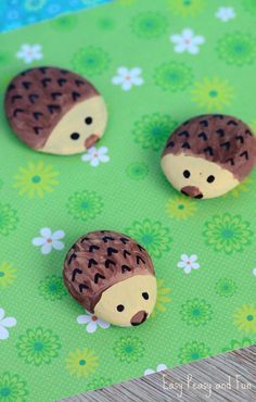 Hedgehog Painted Rocks - Rock Crafts for Kids