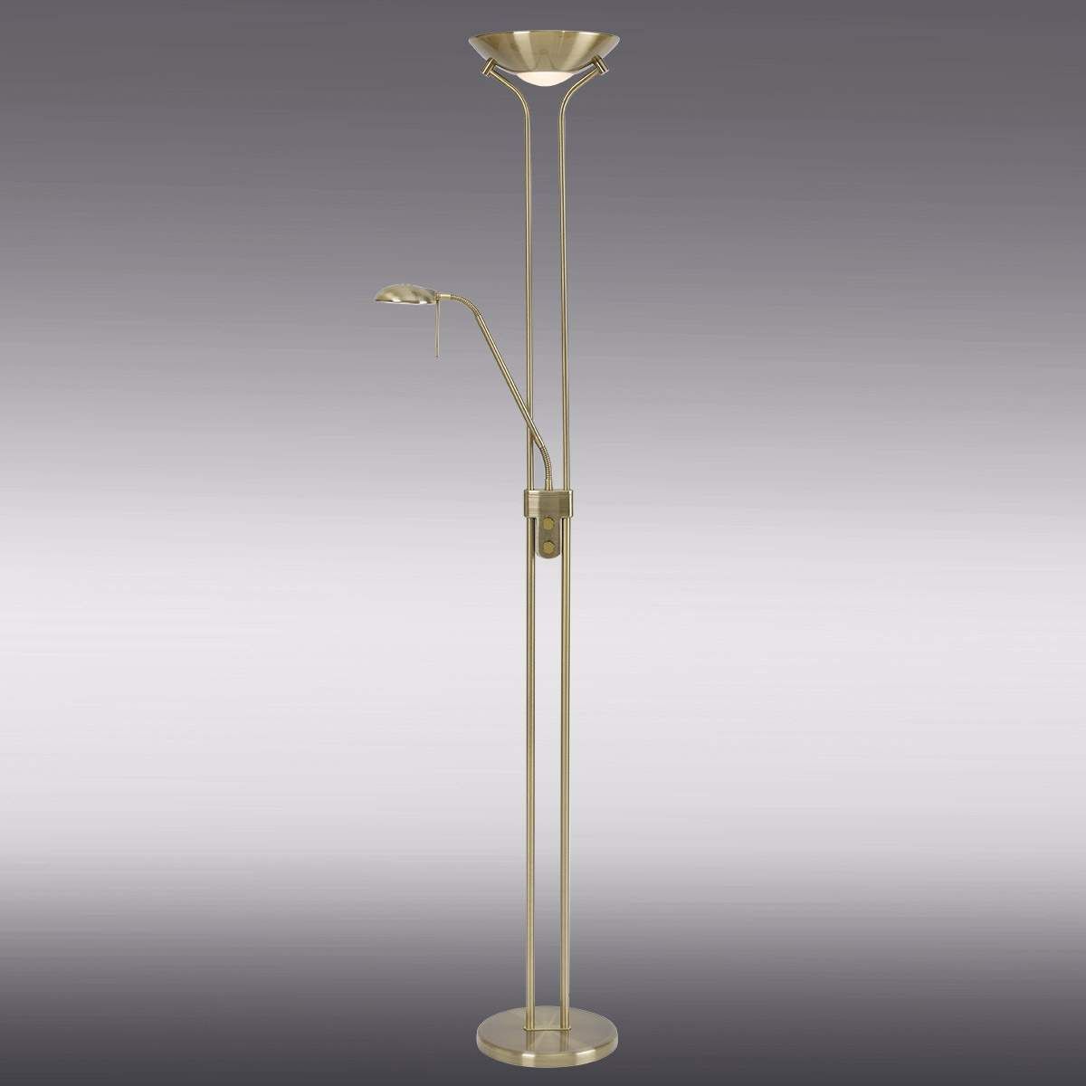 Globo Stehleuchte Design silber Stehlampe Leseleuchte Lampe Wohnzimmer Wohnraum