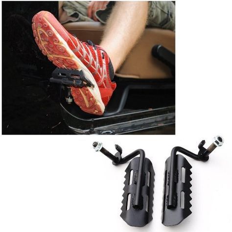 Black Steel Front Foot Pegs Foot Rest Padal Rest Kick For Jeep Wrangler JK JKU JL JLU 2007-2020 2 PCS 1