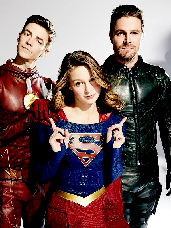 Grant Gustin Melissa Benoist And Stephen Amell For Ew Personajes De Superman Superhéroes Dc Superhéroe Flash