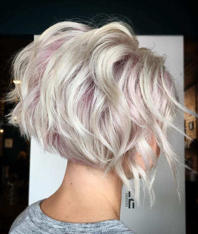 40++ Short blonde hair with light pink highlights Cute