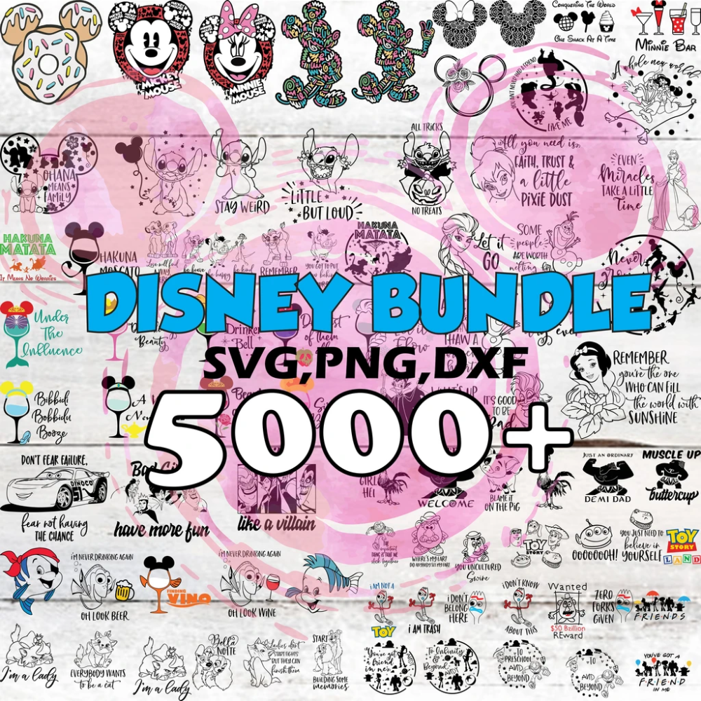 Download Mega Disney Bundle Svg Dxf Png Digital Download Instant Download Instant Download Dxf Svg