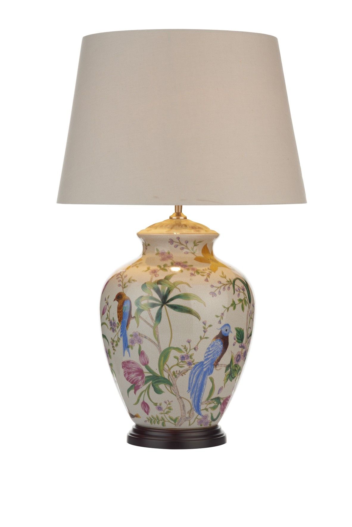 Lampe Mimosa Ceramique Abat Jour Creme Pied De Lampe De Table