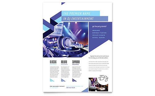 graphic design flyer promoting wedding dj services wedding dj checklist template