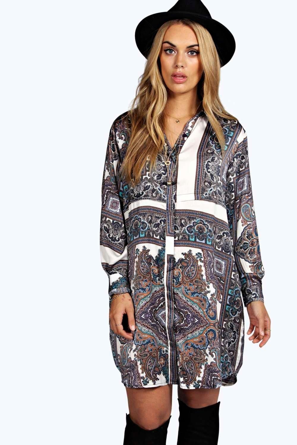 boohoo plus size shirt dress