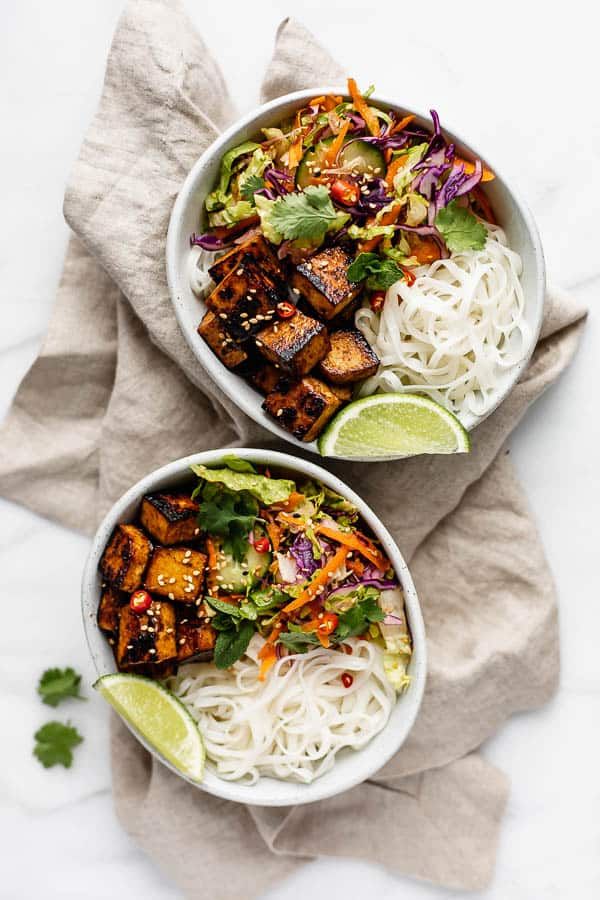 Vietnamese Noodle Bowls with Lemongrass Tofu