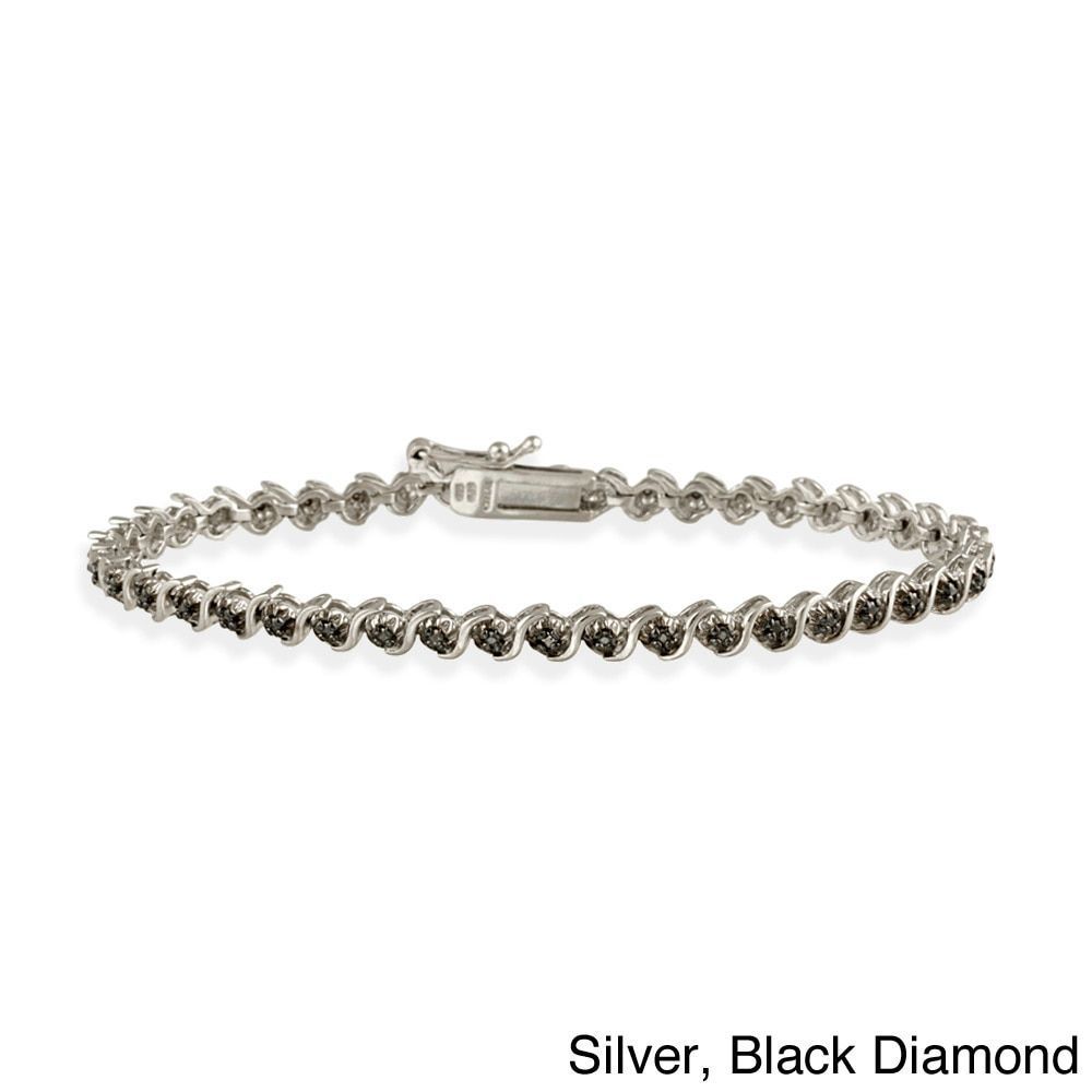 Db Designs White Black Or Champagne 1 8ct Diamond Tennis Bracelet Db Designs Black Or Champagne Diamond Tennis Bracelet
