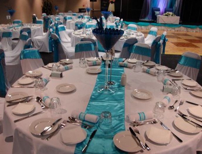 Teal Table Runners Wedding Party Decor And Ideas Pinterest Teal Table Runners Wedding