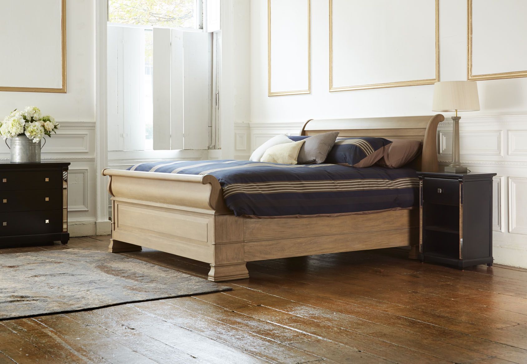 Our Handmade Chatsworth Lit Bateau, Or Sleigh Bed, Is Inspired Our Handmade Chatsworth Lit Bateau, Or Sleigh Bed, Is Inspired