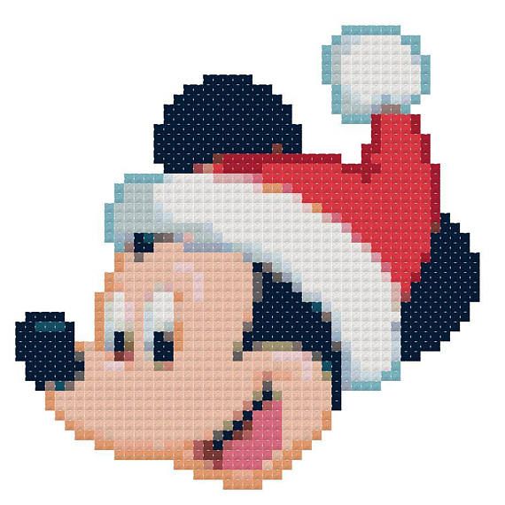 Santa Mickey Ornament Cross Stitch Pattern-Disney Santa Mickey Ornament Cross Stitch Pattern-Disney