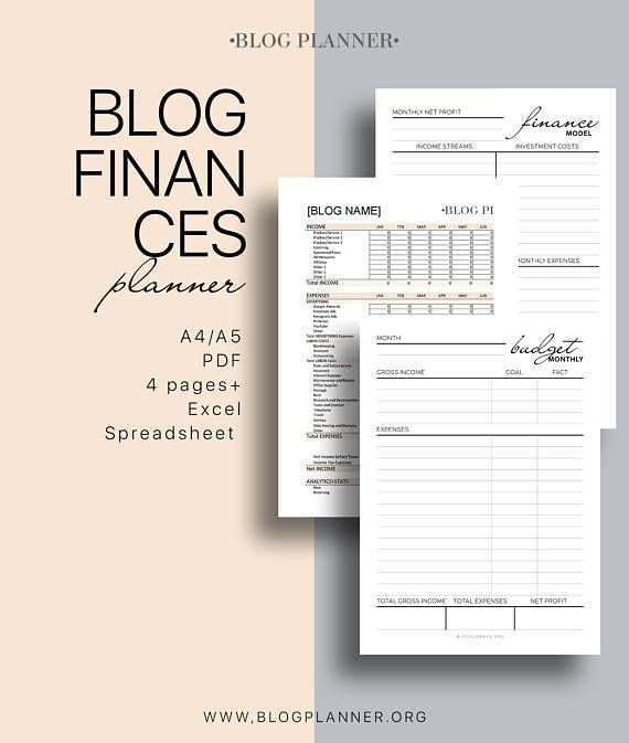 Blog Finances Printable Planner + Budget Excel Spreadsheet - Budget - budget cash flow spreadsheet Blog Finances Printable Planner + Budget Excel Spreadsheet - Budget - budget cash flow spreadsheet