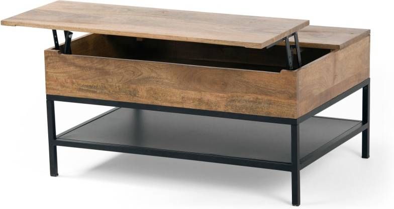 Lomond Lift Top Coffee Table With Storage Mango Wood And Black Metal Lomond Lift Top Coffee Table With, Made Com Lomond Lift Top Coffee Table With Storage