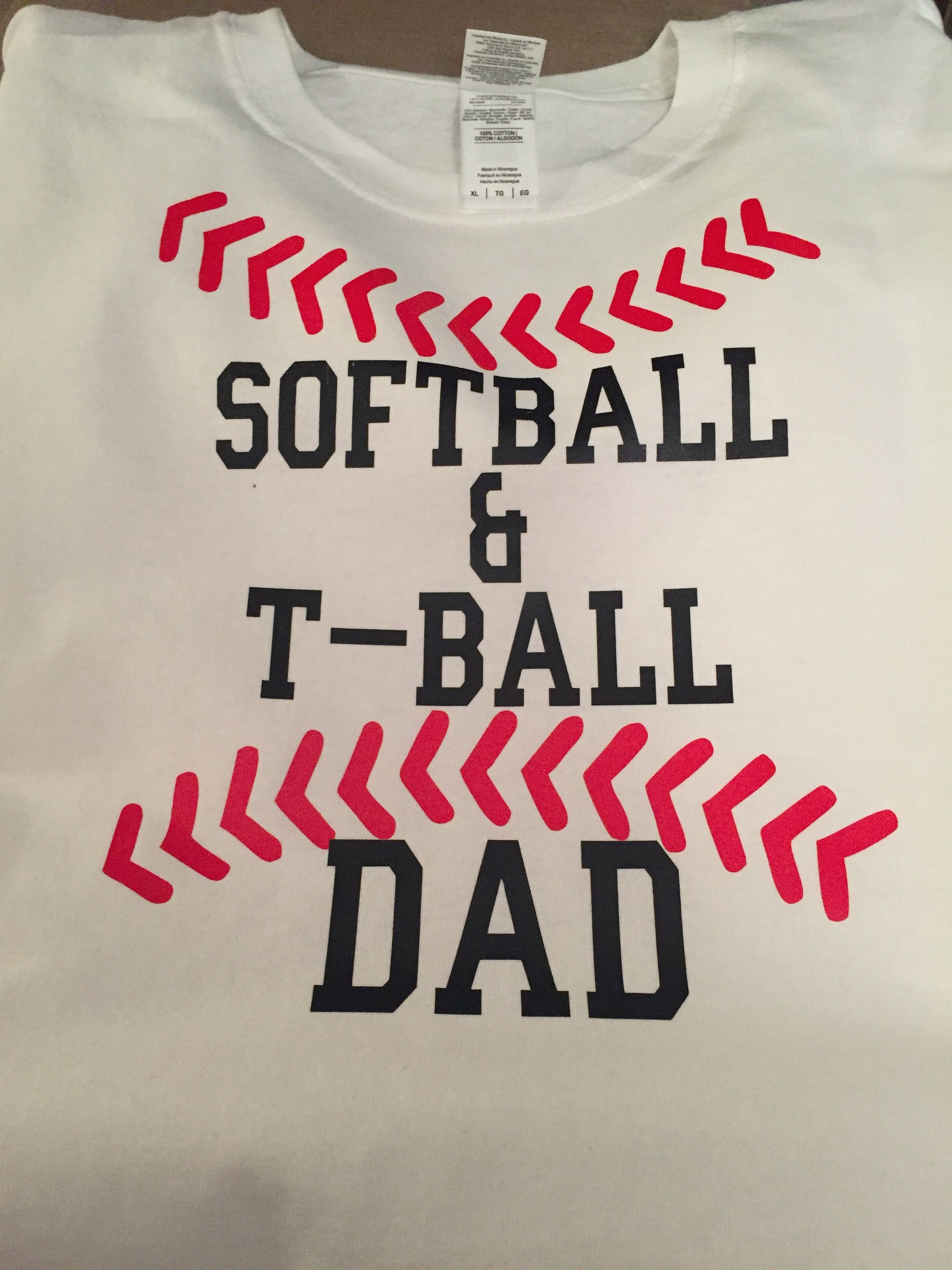 Softball and Tball dad shirt | Dad to be shirts, Shirts, Softball